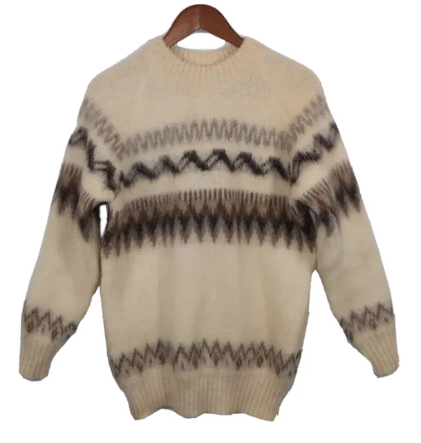 Vintage Alafass Icewool Sweater Pullover Iceland New Wool Fair Isle Nordic M