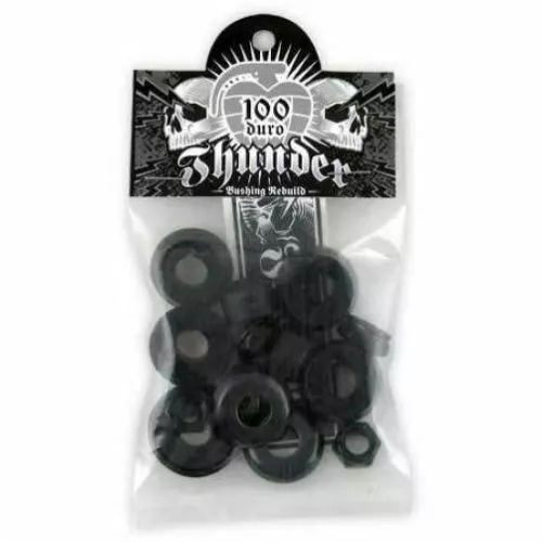 Thunder Bushings Rebuild Kit Hard 100A BLACK Cushions Skateboard Trucks Rubbers 2