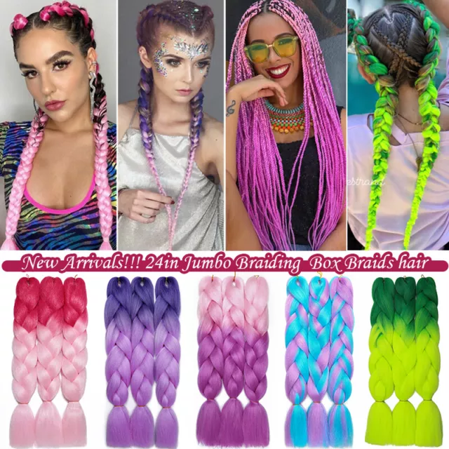 230+ Colours 24" High Quality Ombre Dip-Dye Kanekalon Jumbo Braid Hair Extension 3