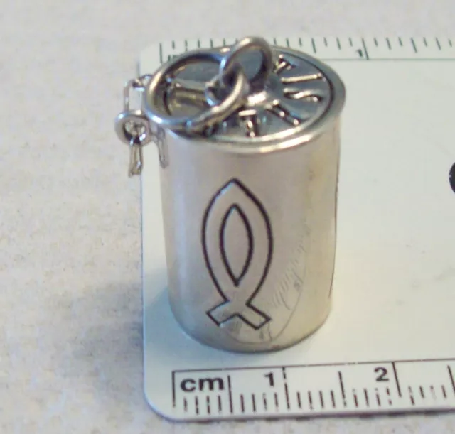 Sterling Silver 10 grams XL Movable Prayer Box says Wishes Tube Charm Pendant 2