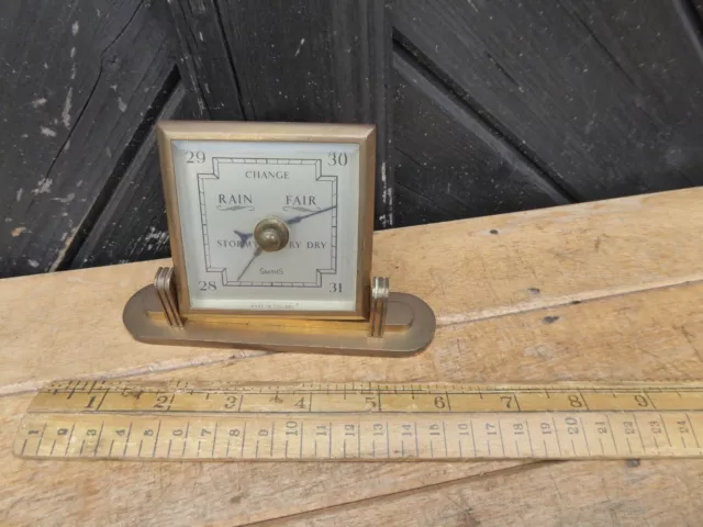 Vintage 1930s era Art Deco Smiths desk Barometer - needs attention at stand