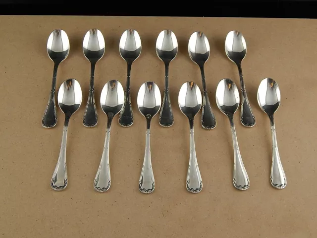Vintage Set 12 Spoons Silver Plate Love Knot Cm. 15