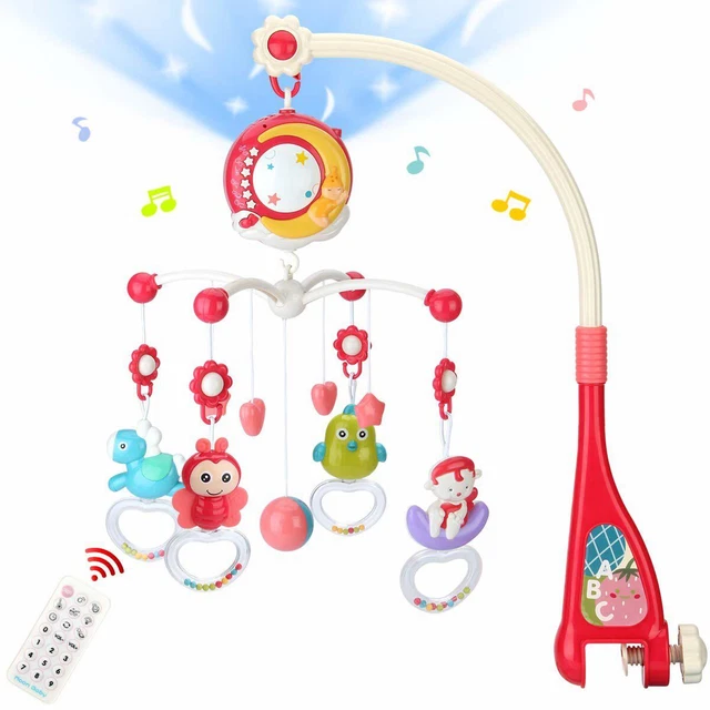 Musical Baby Bed Crib Mobile Cot Music Box 108 Songs Light Projector Rattles Toy