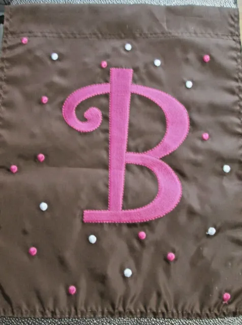 Initial Letter B Small Flag 11x14 "B" Monogram Brown Pink Reversible