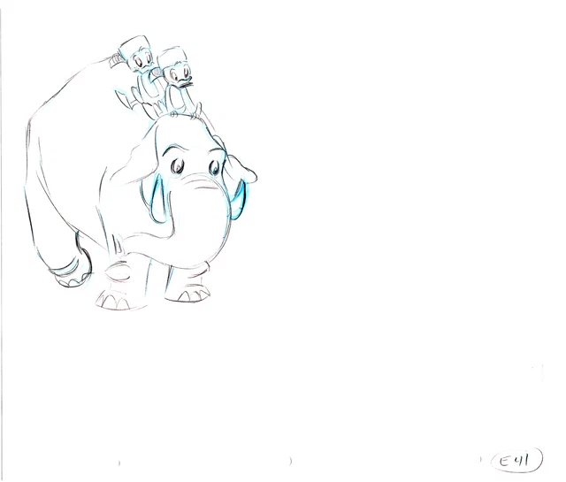 DUCKTALES WALT DISNEY Rough Production Animation Cel Zeichnung 1987 ...