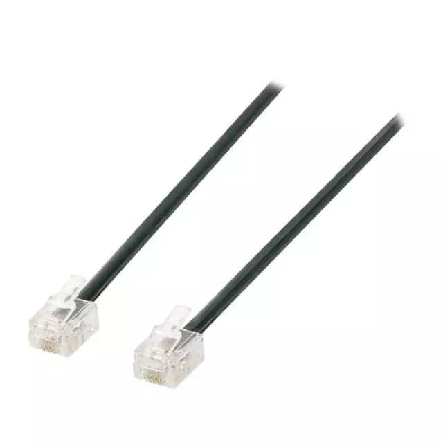 Câble de télécommunication à connecteur rj11 mâle vers rj11 mâle 5,00 m noir