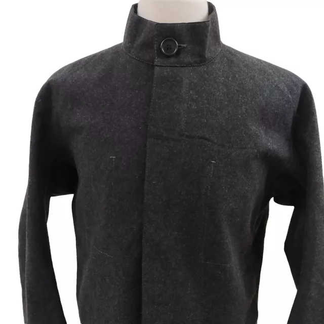 Dirk Bikkembergs Jacket Mens Wool Grey Polyurethane Itay Zip Button Size L