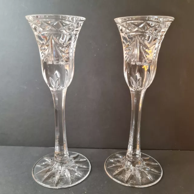 Royal Doulton Crystal 20cm Candle Stick Holders Chelsea Heights  (Pair) Used