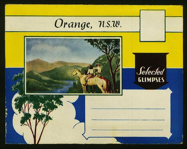 Vintage Souvenir Postcard with Fold-Out Views ~ORANGE, New South Wales