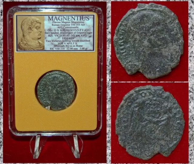 Ancient Roman Empire Coin Of MAGNENTIUS Two Victories Holding Wreaths
