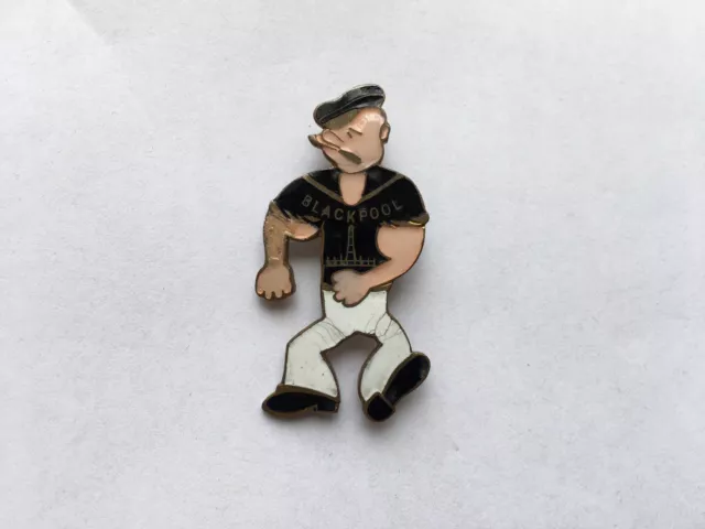 SCARCE C1920s VINTAGE POPEYE BLACKPOOL SOUVENIR CHARACTER ENAMEL PIN BADGE