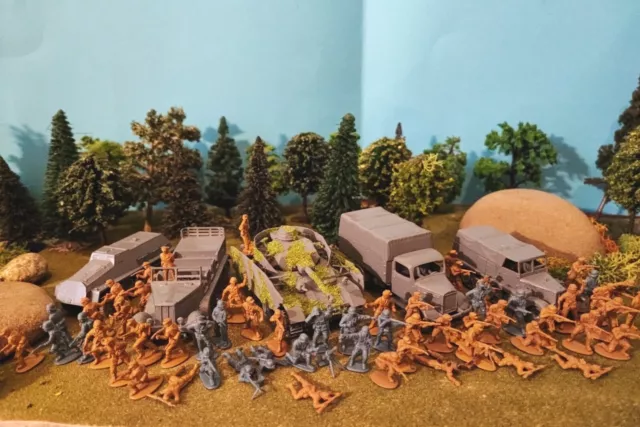 Lot Soldats Matchbox Allemands Véhicules Militaires Esci WW2 Figurines 1/72