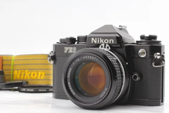 [Near MINT / Strap] Nikon FE2 Black 35mm SLR Film Camera 50mm f1.4 Lens Japan