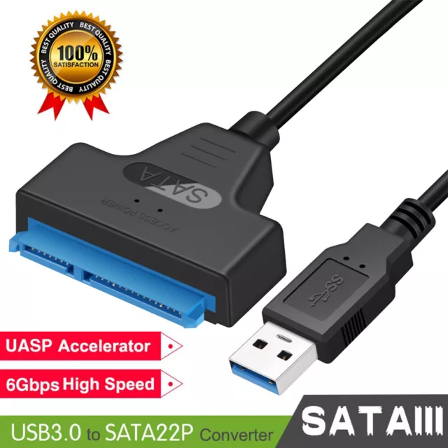 USB 3.0To SATA 22Pin Adapter Cable for 2.5" External Hard Disk Driver HDD SSD HQ