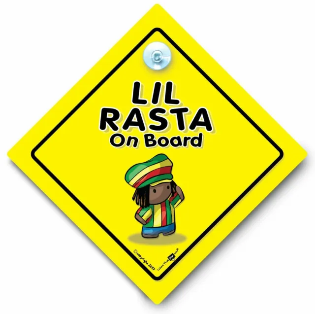 Letrero de automóvil Little RASTA a bordo, letrero RASTA bebé, bebé a bordo, letrero de ventosa
