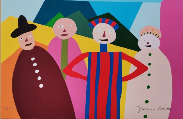 Franco Costa Serigrafia Firmata Circo arte figurativa bambini Clown quadro