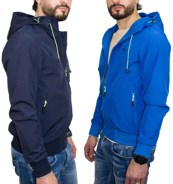 Giubbotto uomo giubbino estivo giacca a vento primaverile leggera cappuccio RDV