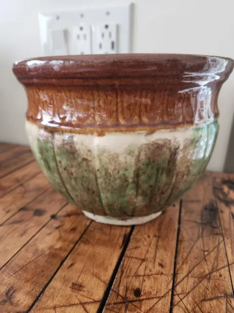 Antique Brush McCoy  Drip Glazed Majolica 1920s Jardiniere