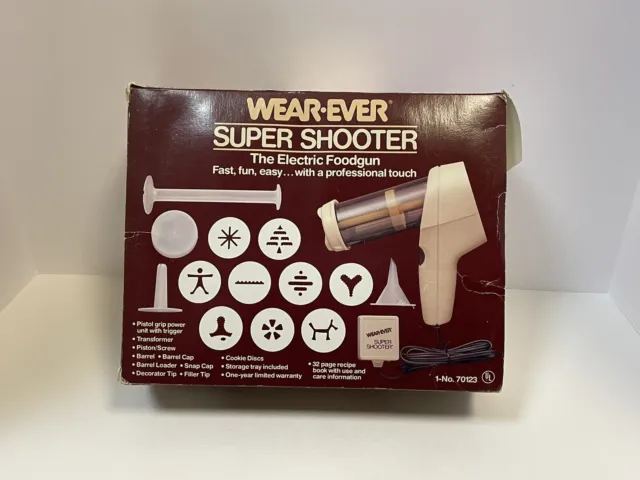 Vintage Wear-Ever 70123 Super Shooter Electric Food Gun Cookie Press Complete