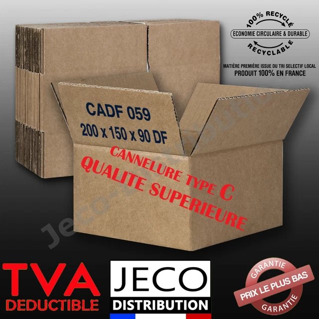 Lot 20 Cartons Déménagement 58x40x30 Cm – Pack And Move, Poignées Renforcées, Marqueur Offert