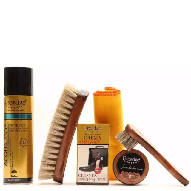 Set per Pulire Lucidare e Proteggere le Scarpe in Pelle Liscia