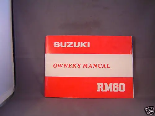 Suzuki RM60 Owners Manual