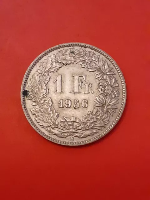 1956 Switzerland 1 Franc Coin. .835 Silver