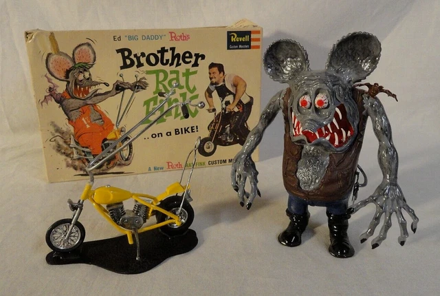 Wow! Nice Built 1964 Ed "Big Daddy" Roth "Brother Rat Fink On A Bike" Model Kit!