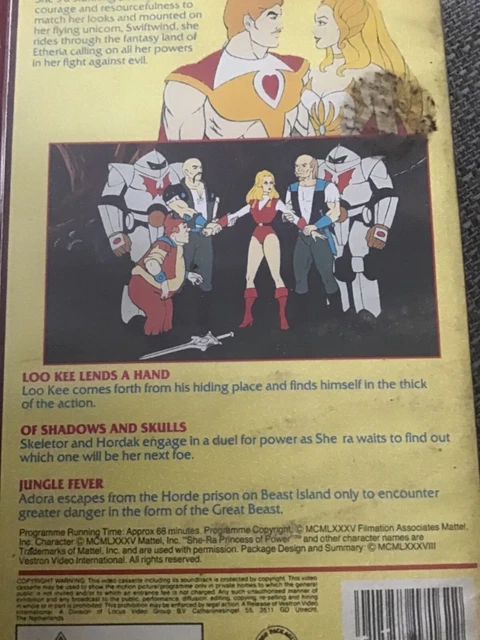 SHE RA PRINCESS OF Power Vhs Loo Kee shadows jungle Fever Vestron she-ra-princess-of-power-vhs-loo-kee-shadows-jungle-fever-vestron