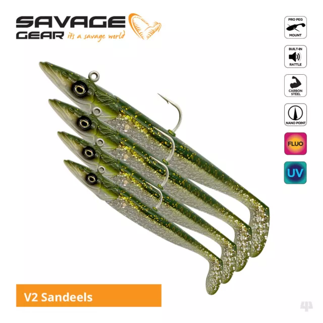 SAVAGE GEAR SALTWATER Sandeel Lures - Bass Wrasse Cod Pollock Sea Fishing  Tackle £6.99 - PicClick UK