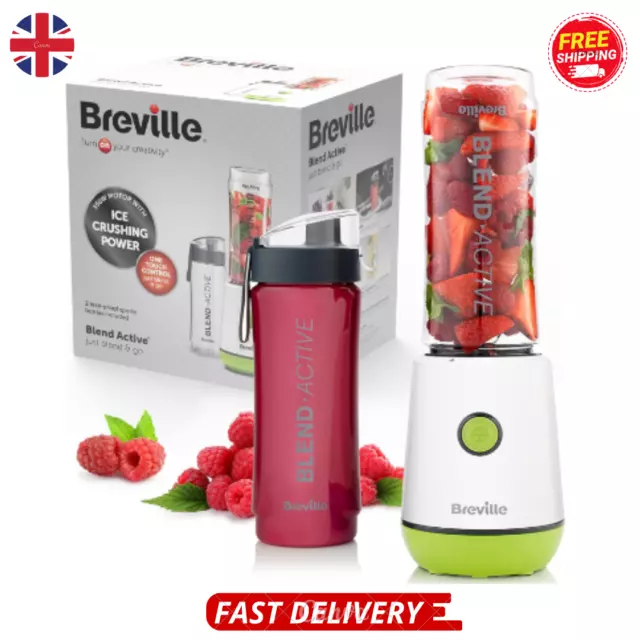 Breville Blend Active Personal Blender Smoothie Maker, 2x600ml Bottles - VBL246