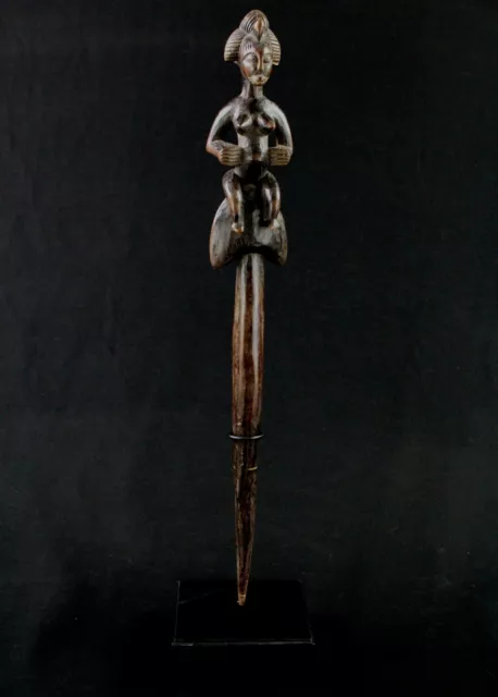 Arte Africano - Bastone Di Comando Del Poro Senoufo Senufo + Base - 46,5 CMS 2