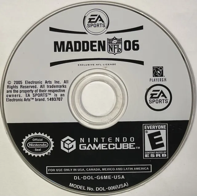 Madden NFL 06 (Nintendo GameCube, 2005) DISC ONLY | NO TRACKING | M1400