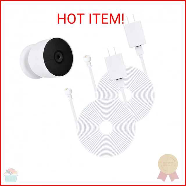 WOCHEL 2PACK POWER Cable Compatible with Google Nest Cam Outdoor