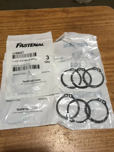 (12) Stronghold® 1-1/2"ShaftDia 1.387"ID Phosphate C/S Ext Retaining Ring