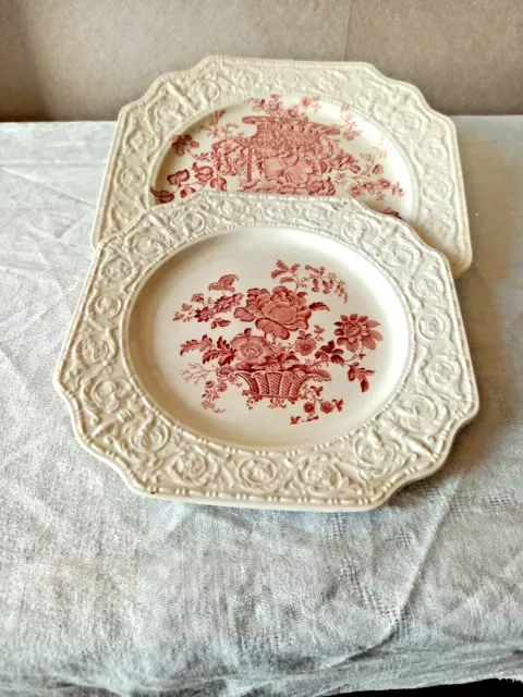 un lot assiette plate et assiette à dessert en porcelaine anglaise Staffordshire