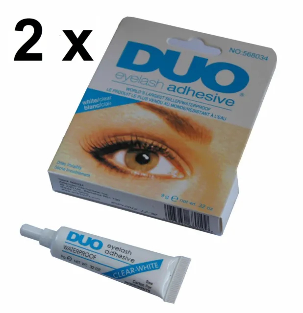 2 x Waterproof Clear White False Adhesive Eye Lash Glue Eyelashes Makeup
