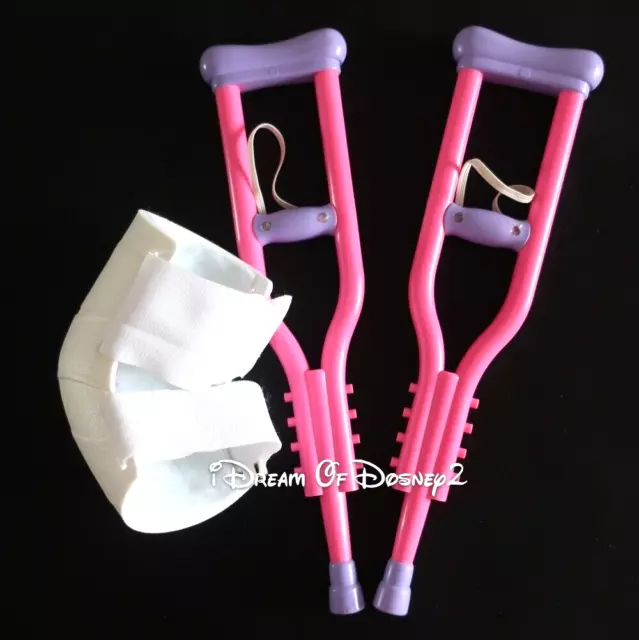 Build-A-Bear PINK CRUTCHES & CAST SET Teddy GET BETTER SOON Toy Accessories