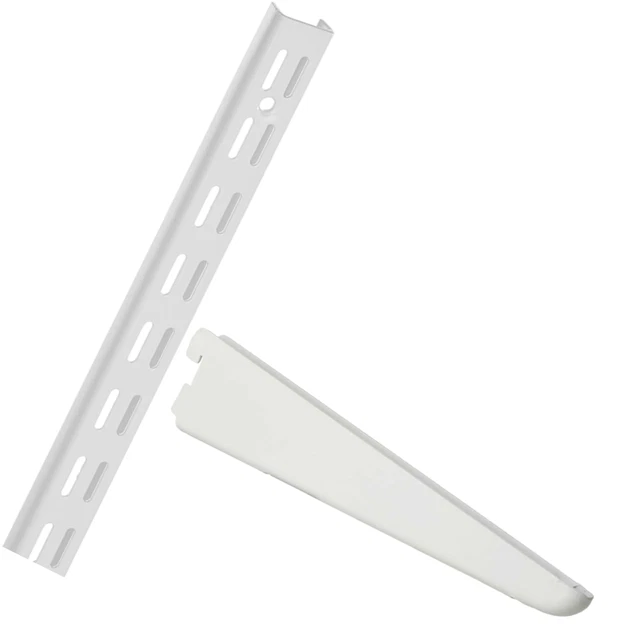 TWIN SLOT SHELVING System White Brackets Uprights Metal Adjustable