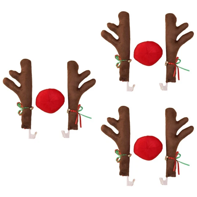 3 PCS Decorazioni Per Auto Natale Natalizie Corna Di Cervo Renna Macchina