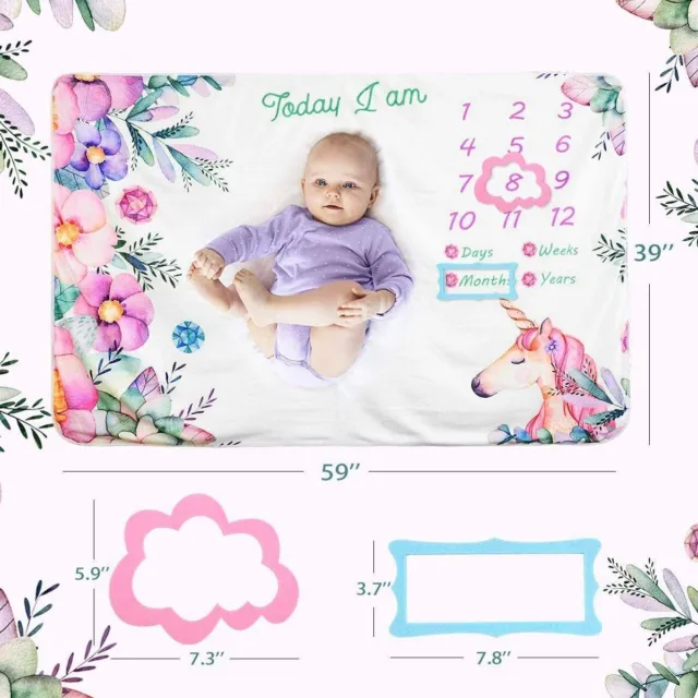 Bebé recién nacido Manta Mensual de Crecimiento Foto Hito 152 x 102 cm Fotografía Utilería