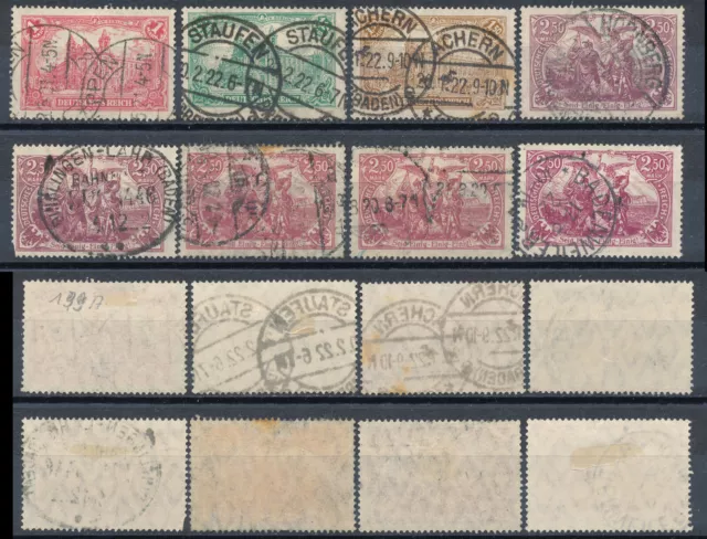 Deutsches Reich Michel-Nr. 113-115 Farben gestempelt