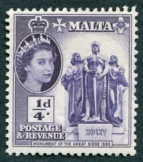MALTA 1956-8 1/4d violet SG266 mint MH FG Great Siege Monument a ##W17