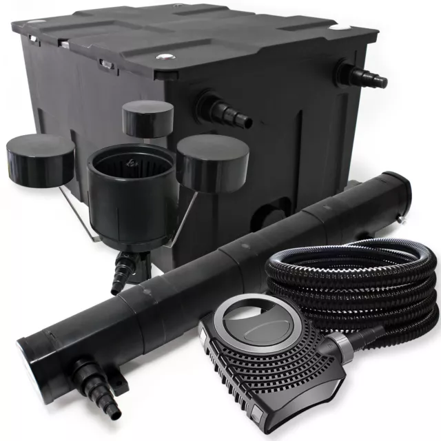 Kit de filtration de bassin Bio Filtre 60000l Stérilisateur UV 72W Pompe 095