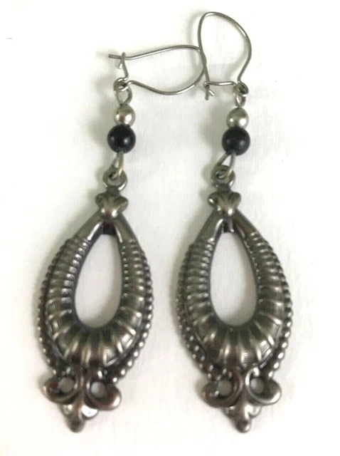 Vintage Antique-Style Art Deco Victorian French Hook Pierced Dangle Earrings