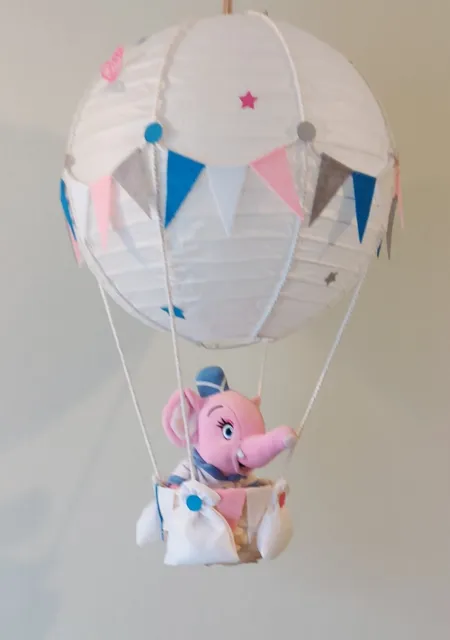 Hot Air Balloon Lamp-light Shade for Baby Nursery with cute elephant