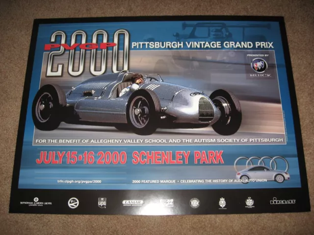 - 2000 PVGP Pittsburgh Vintage Grand Prix Poster Audi / Auto Union Marque