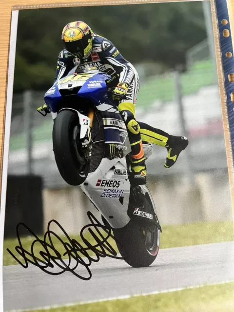 Valentino Rossi Hand Signed 12x8 Photo Super Bike Moto GP.