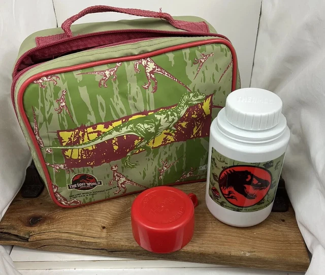 VINTAGE THE LOST World Jurassic Park 1997 Soft Lunch Box With Thermos