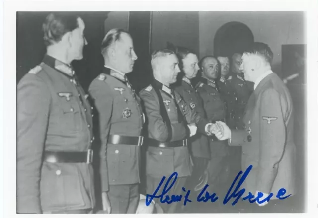 Heinz von Brese- Signed Vintage Photograph (Oberst in Wehrmacht/Panzer)